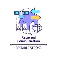 Advanced communication concept icon. Connection technology. Spacetech trend abstract idea thin line illustration. Isolated outline drawing. Editable stroke. vector