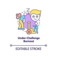 Under challenge burnout concept icon. Feel underappreciated. Type of burnout abstract idea thin line illustration. Isolated outline drawing. Editable stroke. vector