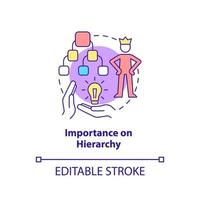 Importance on hierarchy concept icon. Values ranks and roles. Toxic leader trait abstract idea thin line illustration. Isolated outline drawing. Editable stroke. vector