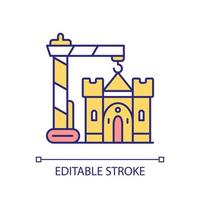 Rebuilding cultural heritage RGB color icon. Renovating ancient buildings. Urban integration program. Isolated vector illustration. Simple filled line drawing. Editable stroke.