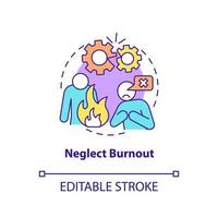 Neglect burnout concept icon. Feeling incompetent. Type of burnout abstract idea thin line illustration. Isolated outline drawing. Editable stroke. vector