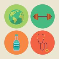 four health day icons vector