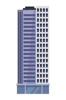 edificio fachada color lila vector
