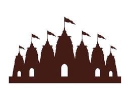 dussehra temple silhouette vector