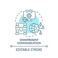 Omnipresent communication turquoise concept icon. Customer behavior trend abstract idea thin line illustration. Isolated outline drawing. Editable stroke. vector