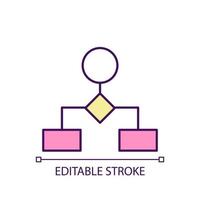 Algorithm RGB color icon. Mathematical problem solving. Tasks sequence. Project and strategy. Isolated vector illustration. Simple filled line drawing. Editable stroke.