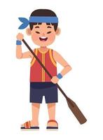 boy with oar vector