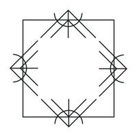 victorian rhombus monochrome frame vector