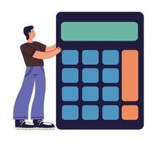 man with calculator vector