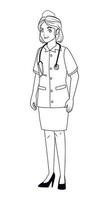 professional nurse coloring vector