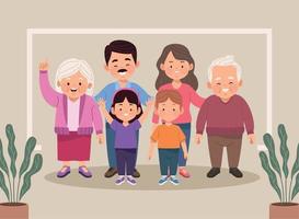 family members in frame vector