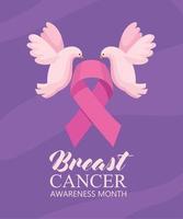 postal de concientización sobre el cáncer de mama vector