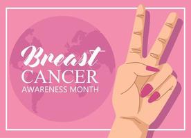 breast cancer awareness lettering poster vector