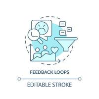 Feedback loops turquoise concept icon. Complaints and suggestions. Customer needs abstract idea thin line illustration. Isolated outline drawing. Editable stroke. vector