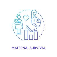Maternal survival blue gradient concept icon. Measure of human development. Social progress abstract idea thin line illustration. Isolated outline drawing. vector