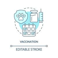 Vaccination turquoise concept icon. Bringing new cat home abstract idea thin line illustration. Protect against disease. Isolated outline drawing. Editable stroke. vector
