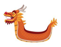 orange dragon boat vector