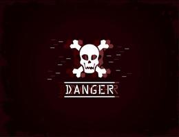 danger skull in brown background vector