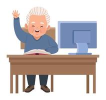 old man with book vector