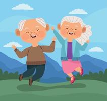 old couple in landscape vector