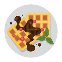 pancakes with chocolate syrup vector