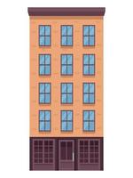 building yellow color facade vector