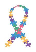 puzzle ribbon campaign vector