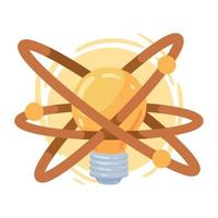 bulb with atom orbits vector