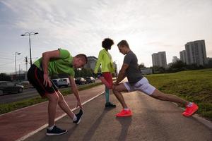 multiethnic group of people on the jogging photo