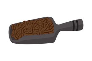 coffee grains in shovel vector