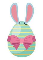 easter egg with rabbit ears vector