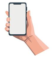 hand holding smartphone vector