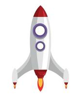 white rocket start up vector