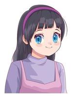 cute girl anime vector