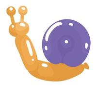 orange snail balloon air vector