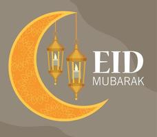 eid mubarak lettering vector