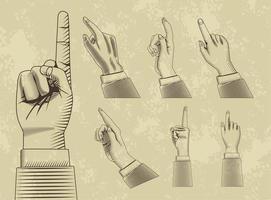 seven fingers points drawn vector