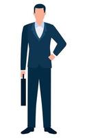 elegant businessman with portfolio vector