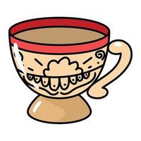 teacup old school tattoo vector