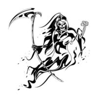 grim reaper monochrome style vector