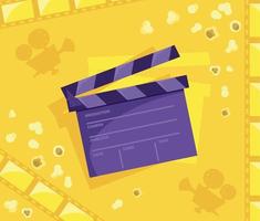 clapperboard and film tapes vector