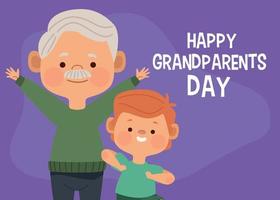 happy grandfathers day lettering vector