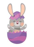 rabbit in easter egg vector