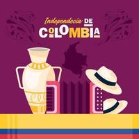 colombia independence day template vector