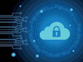 cyber security cloud computing vector