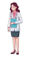 woman doctor with checklist vector