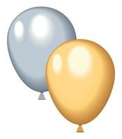 golden and gray balloons vector