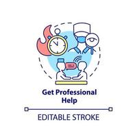 Get professional help concept icon. Medical service. Self help with PTSD abstract idea thin line illustration. Isolated outline drawing. Editable stroke. vector
