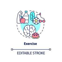 Exercise concept icon. Calming mind and life balance. Coping with PTSD abstract idea thin line illustration. Isolated outline drawing. Editable stroke. vector