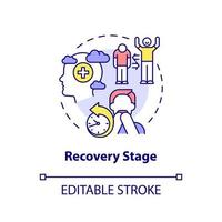 Recovery stage concept icon. Traumatic experience overcoming. PTSD treatment abstract idea thin line illustration. Isolated outline drawing. Editable stroke. vector